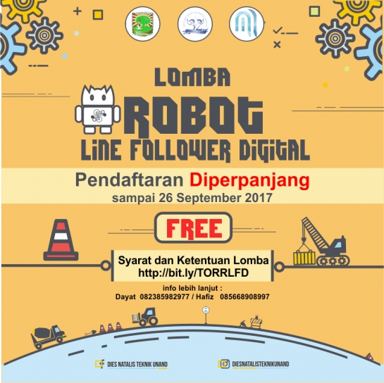 Fakultas Teknik Universitas Andalas akan mengadakan Lomba Robot Line Follower Digital